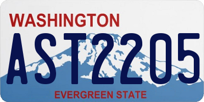 WA license plate AST2205