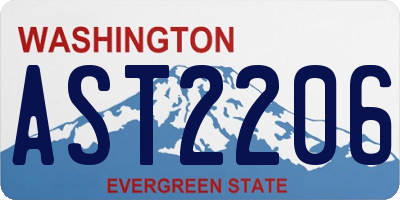 WA license plate AST2206