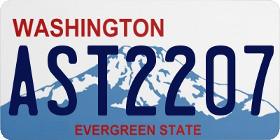 WA license plate AST2207