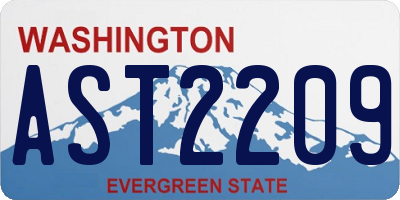 WA license plate AST2209