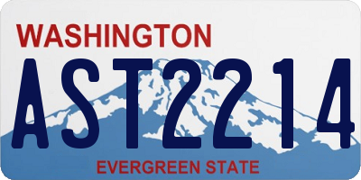 WA license plate AST2214