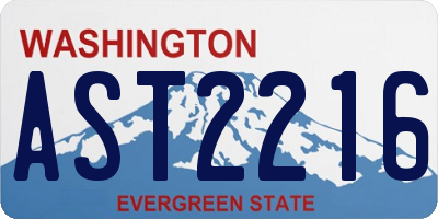 WA license plate AST2216