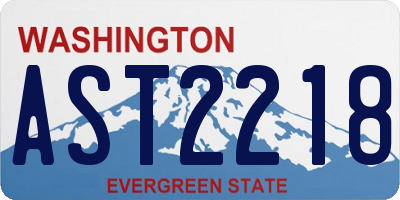 WA license plate AST2218