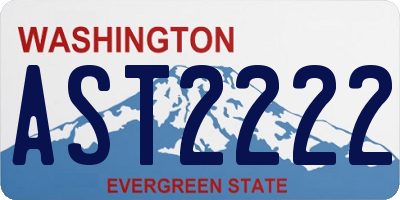 WA license plate AST2222