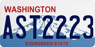 WA license plate AST2223