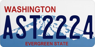 WA license plate AST2224