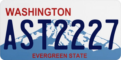 WA license plate AST2227
