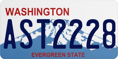 WA license plate AST2228