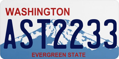 WA license plate AST2233