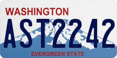 WA license plate AST2242