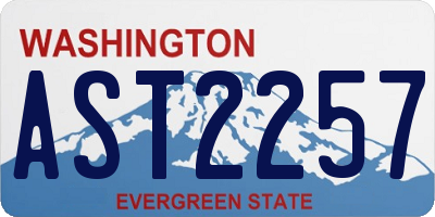 WA license plate AST2257