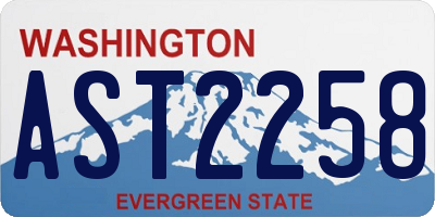 WA license plate AST2258