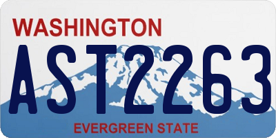WA license plate AST2263
