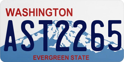 WA license plate AST2265