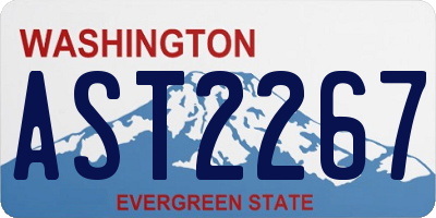 WA license plate AST2267