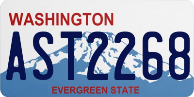 WA license plate AST2268
