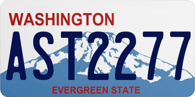 WA license plate AST2277