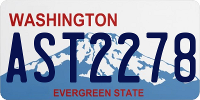 WA license plate AST2278