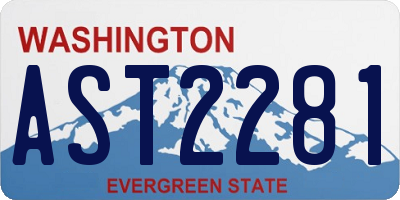 WA license plate AST2281