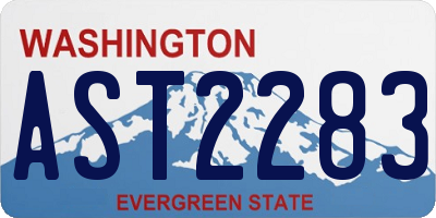 WA license plate AST2283