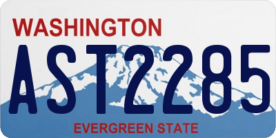 WA license plate AST2285