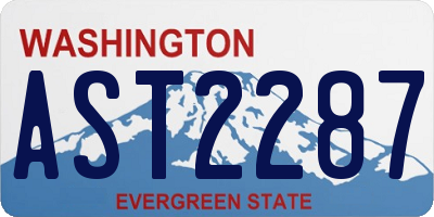 WA license plate AST2287