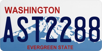 WA license plate AST2288