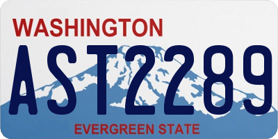 WA license plate AST2289