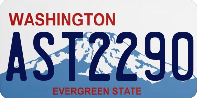 WA license plate AST2290