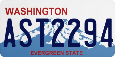 WA license plate AST2294