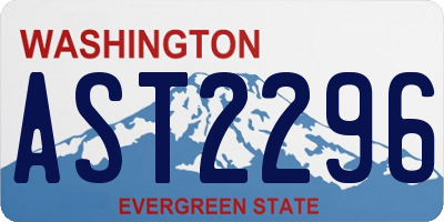 WA license plate AST2296
