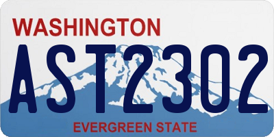 WA license plate AST2302