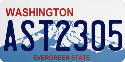 WA license plate AST2305