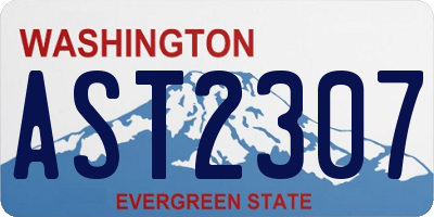 WA license plate AST2307