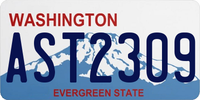 WA license plate AST2309