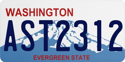 WA license plate AST2312