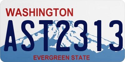 WA license plate AST2313