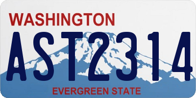WA license plate AST2314