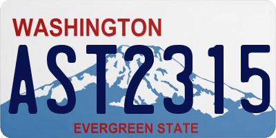 WA license plate AST2315