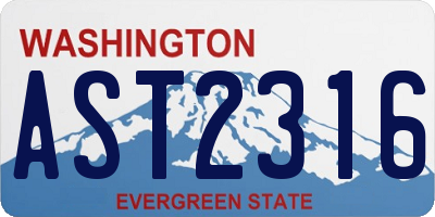 WA license plate AST2316