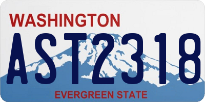 WA license plate AST2318