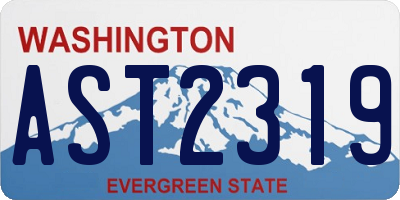 WA license plate AST2319