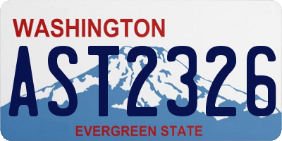 WA license plate AST2326
