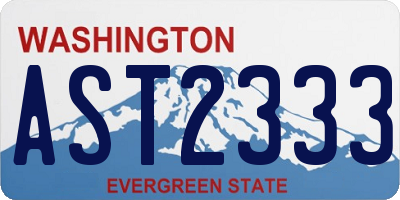 WA license plate AST2333