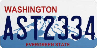 WA license plate AST2334