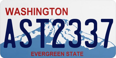 WA license plate AST2337
