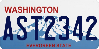 WA license plate AST2342