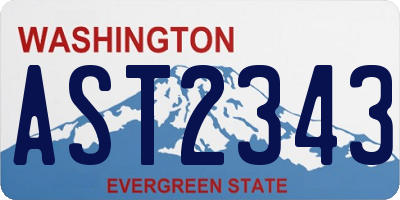 WA license plate AST2343