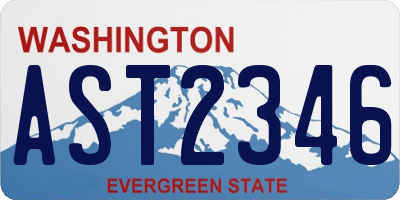 WA license plate AST2346