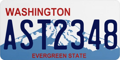 WA license plate AST2348